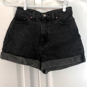 High waisted black shorts
